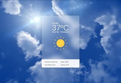 Screenshot of Weather App
